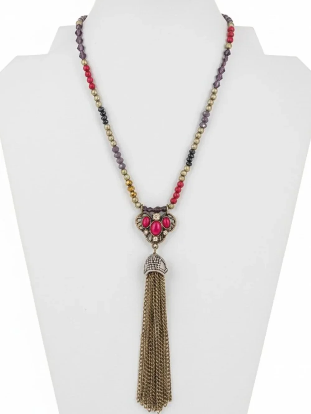 Beaded Tassel Necklace - Picture 2 of 4
